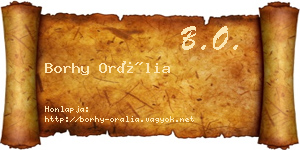 Borhy Orália névjegykártya